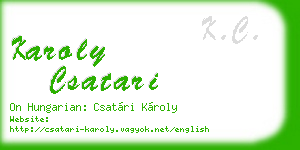 karoly csatari business card